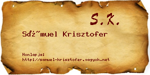Sámuel Krisztofer névjegykártya