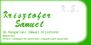 krisztofer samuel business card