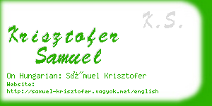 krisztofer samuel business card